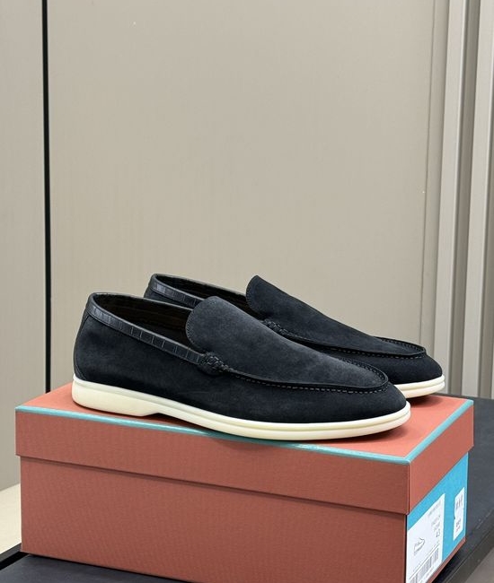 Loro Piana Crocodile Embossed Leather Loafers Classic Style