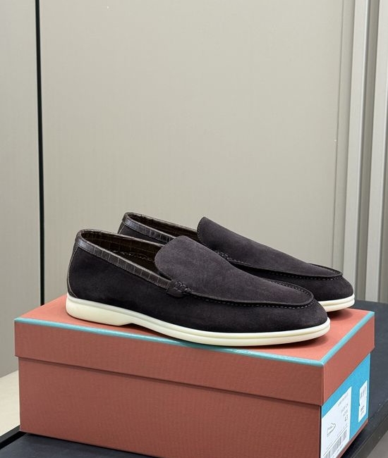 Loro Piana Crocodile Embossed Leather Loafers Classic Style