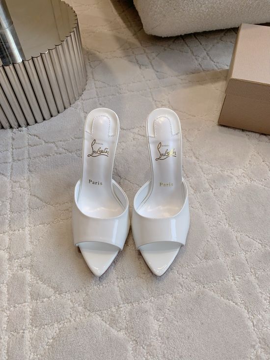 Christian Louboutine Classic Peep Toe High Heel Slides