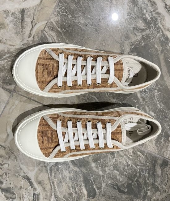 Fendi Classic Monogram Upper Breathable Lightweight Casual Skate Shoes