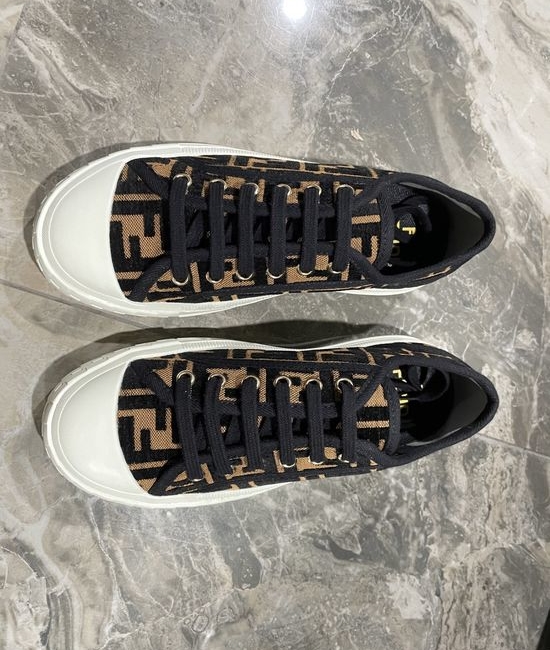 Fendi Classic Monogram Upper Breathable Lightweight Casual Skate Shoes