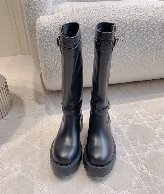 Christian Dior CD Elegant Thick Sole Short Boots Soft Genuine Leather