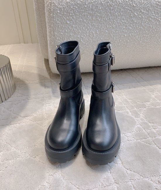 Christian Dior CD Elegant Thick Sole Short Boots Soft Genuine Leather