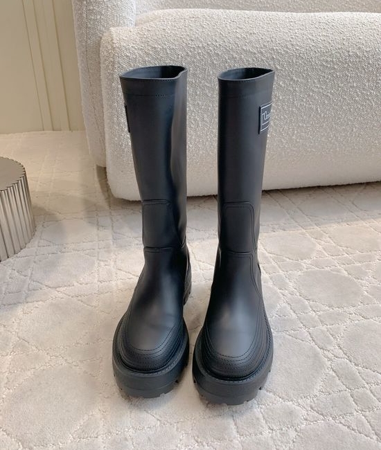 Christian Dior CD Stylish Thick Sole Tall Boots Slim Leg Effect Comfortable