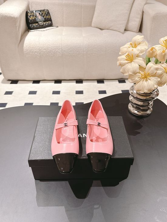 Chanel Bow Decor Flat Mary Jane Shoes Soft Leather Upper
