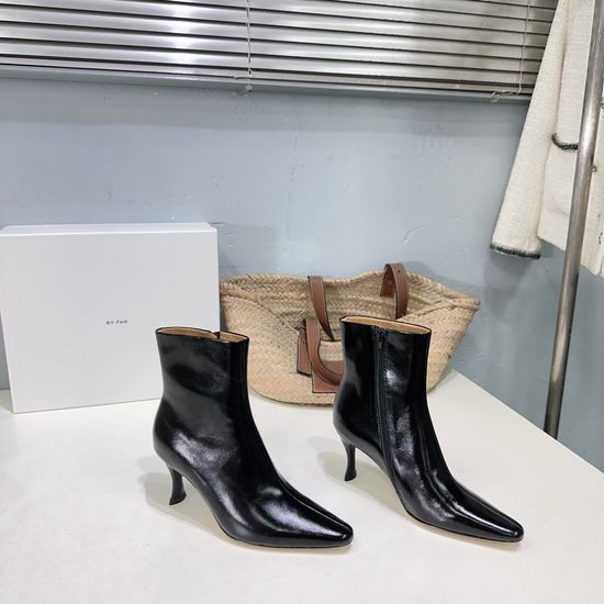 By far Side Zipper Pointed Toe Stiletto Ankle Boots Soft Durable