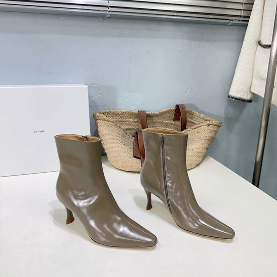 By far Side Zipper Pointed Toe Stiletto Ankle Boots Soft Durable