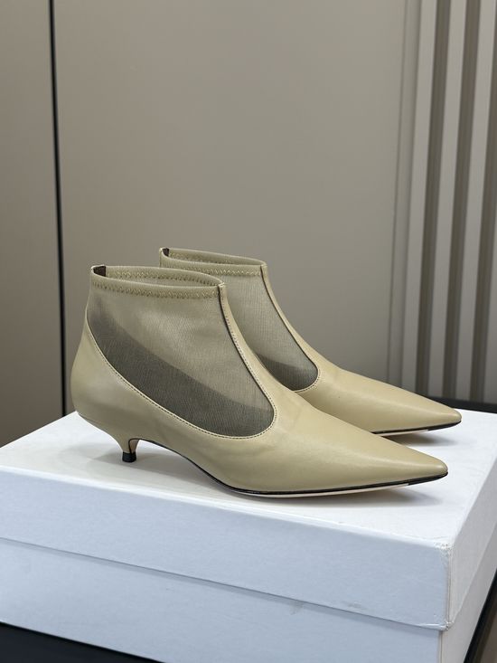 The Row Minimalist Mesh Knee High Boots with Slim Leg Fitting Design