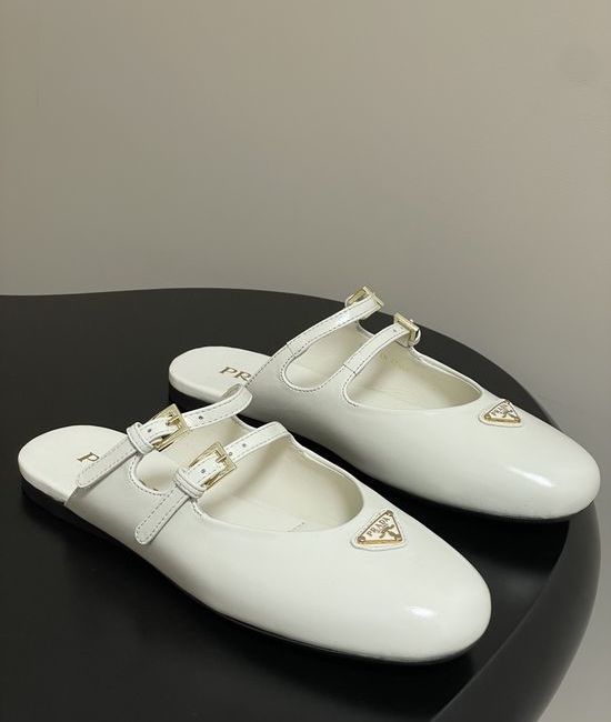 Prada Patent Leather Mary Jane Ballet Flats with Buckle