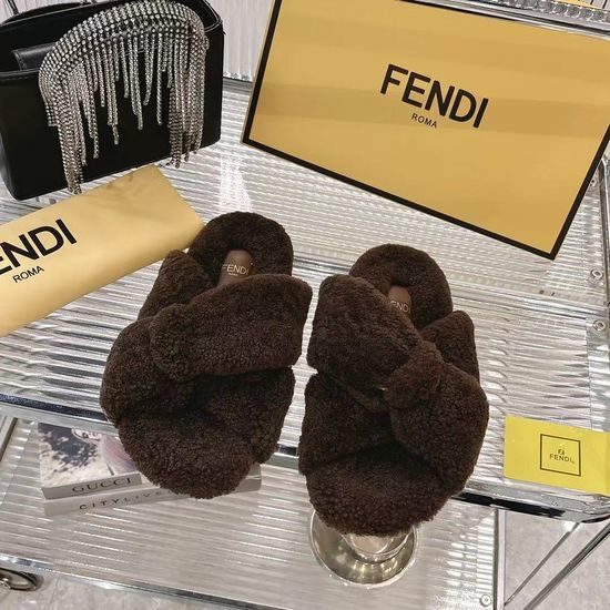 Fendi Premium Comfort Plush Fashion Slide Slippers