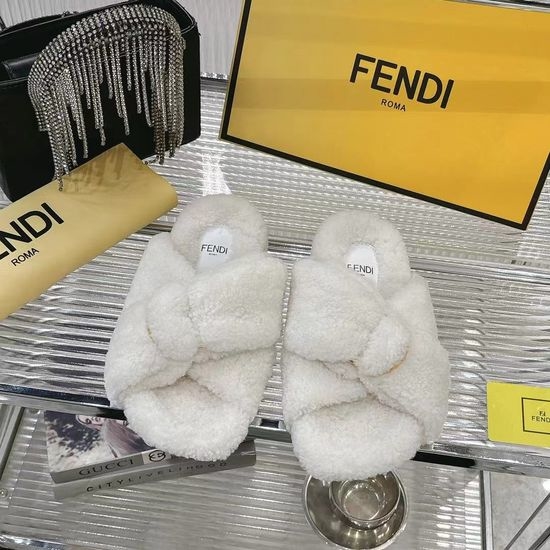 Fendi Premium Comfort Plush Fashion Slide Slippers