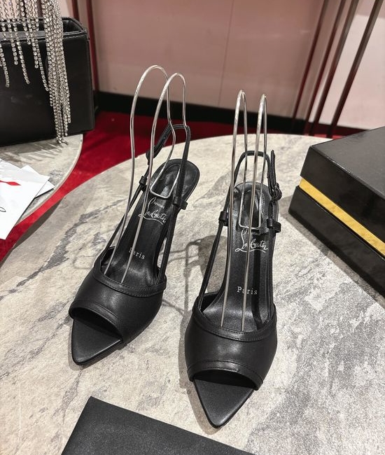 Christian Louboutine Crystal Pointed Toe Slingback High Heel Sandals
