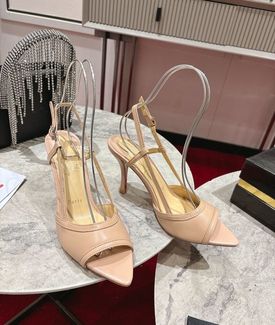 Christian Louboutine Crystal Pointed Toe Slingback High Heel Sandals