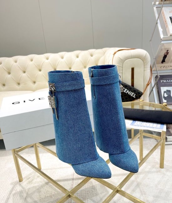 Givenchy Rhinestone Decorated Leather Ankle Boots