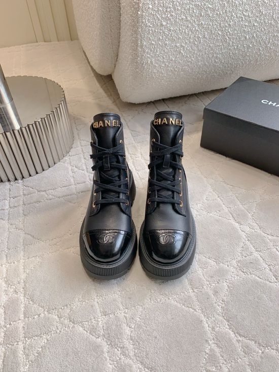 Chanel Classic Platform Ankle Boots Calfskin Upper
