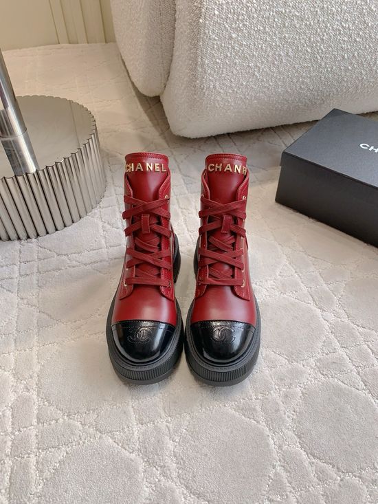 Chanel Classic Platform Ankle Boots Calfskin Upper