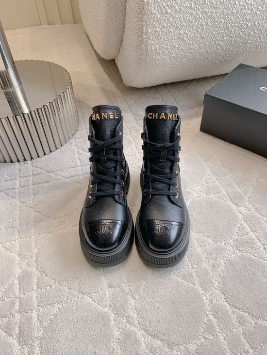 Chanel Classic Platform Ankle Boots Calfskin Upper