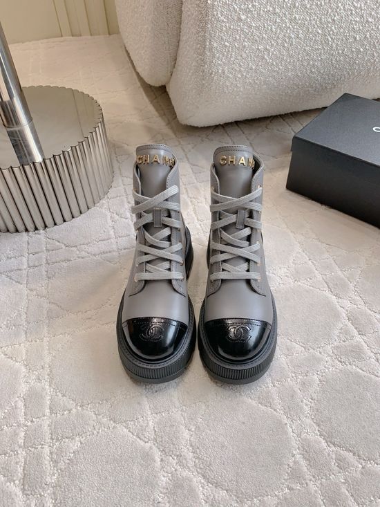 Chanel Classic Platform Ankle Boots Calfskin Upper