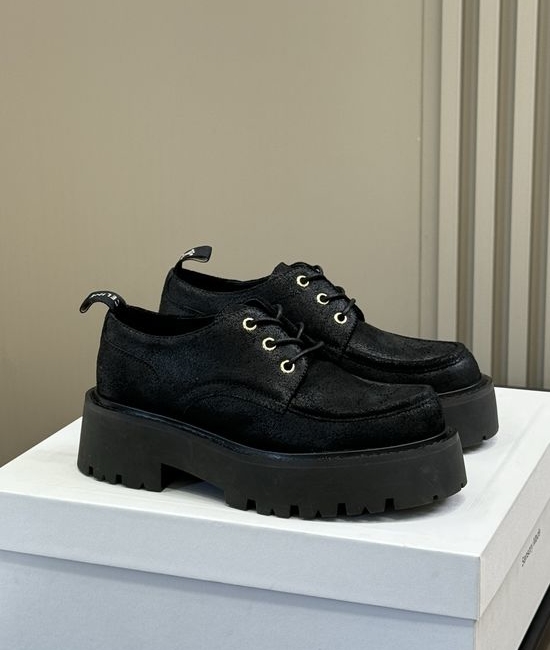 Celine Genuine Leather Loafers Thick Sole Height Increasing Versatile