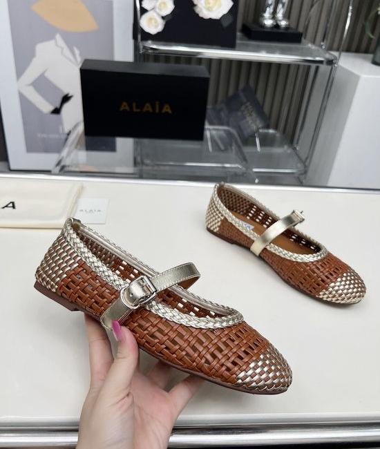 Alaia Woven Hollow Out Slip On Shoes Soft Sheepskin Insole