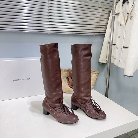 Alo Convertible Chunky Heel Knee High Leather Boots