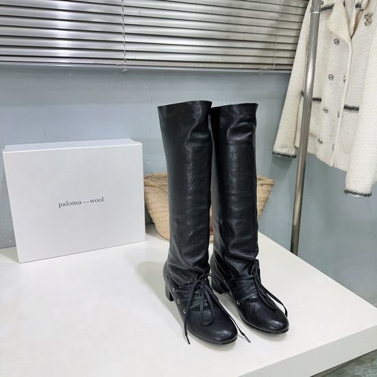 Alo Convertible Chunky Heel Knee High Leather Boots