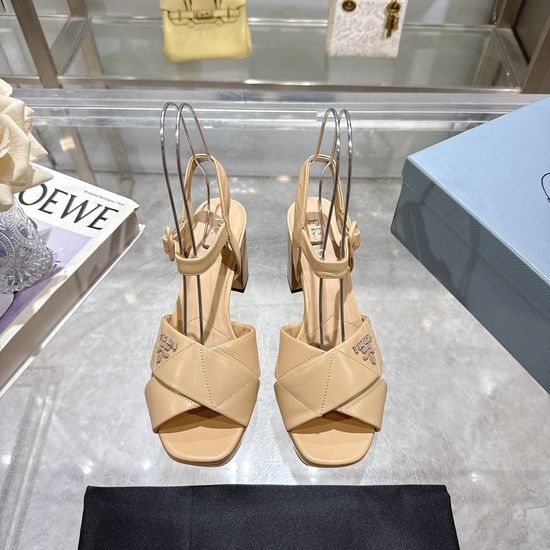 Prada Embroidered Platform Roman Sandals