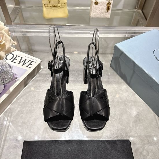 Prada Embroidered Platform Roman Sandals