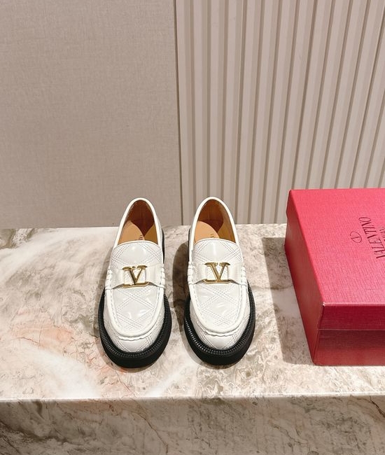 Valentino Stylish Loafers with Silk Leather and Gear Sole