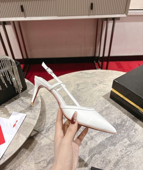 Christian Louboutine Crystal Embellished Pointed Toe Slingback Sandals