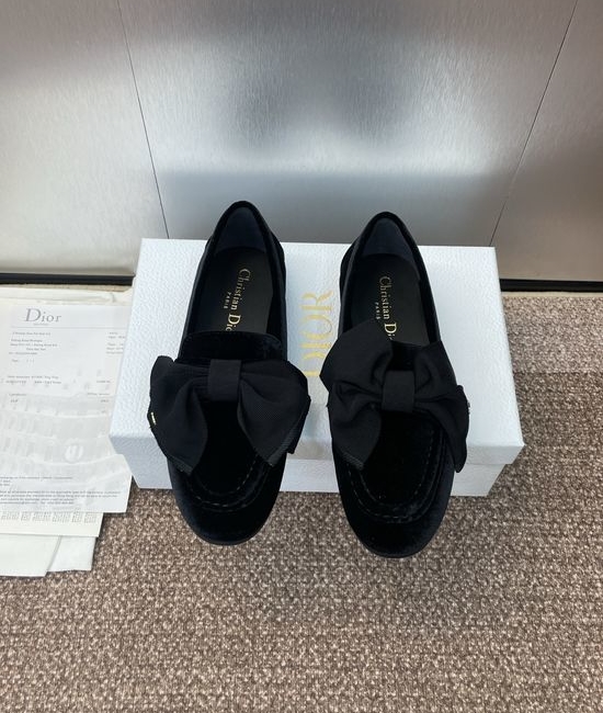 Christian Dior CD Color-block Ballets Flat Loafers with Buckle