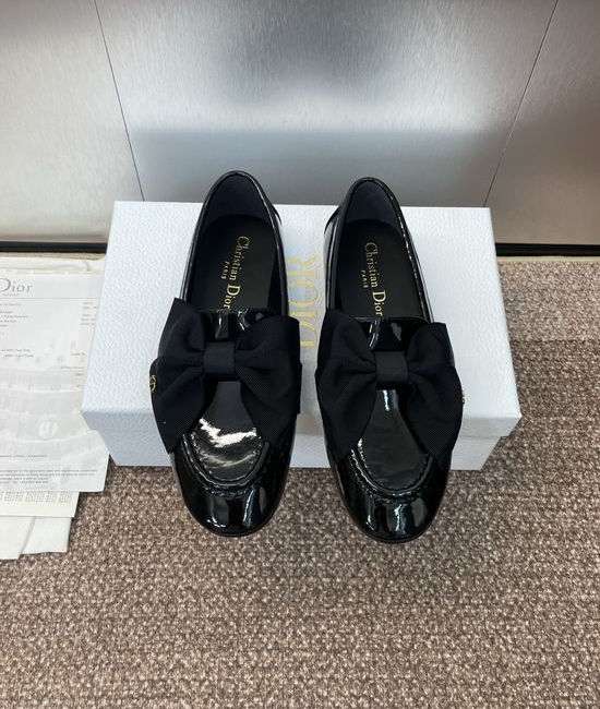 Christian Dior CD Color-block Ballets Flat Loafers with Buckle