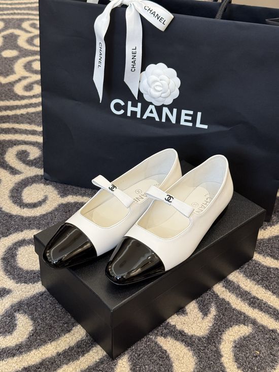 Chanel Bow Decor Mary Jane Shoes Sheepskin Lining Non-slip