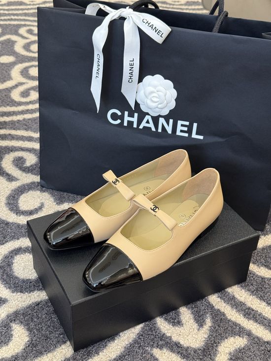 Chanel Bow Decor Mary Jane Shoes Sheepskin Lining Non-slip