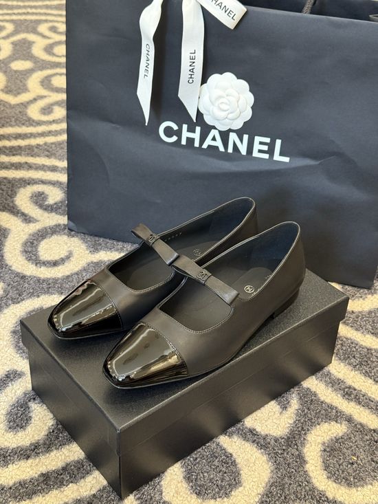 Chanel Bow Decor Mary Jane Shoes Sheepskin Lining Non-slip