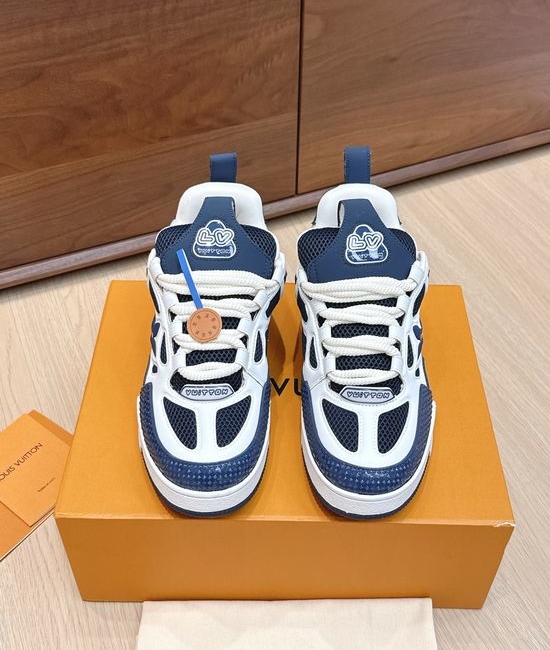 Louis Vuitton LV Vintage Styled Denim Patchwork Comfortable Casual Sneakers
