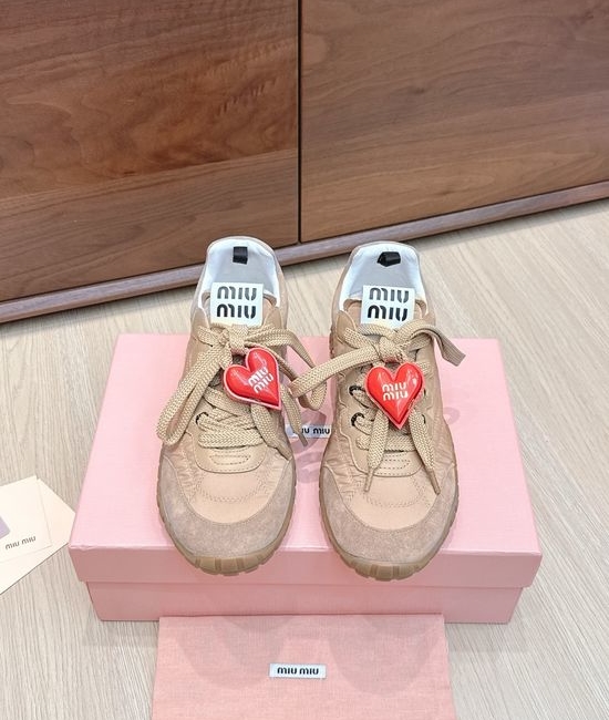 Miu Miu Suede Fabric Thick Sole Comfortable Casual Sneakers