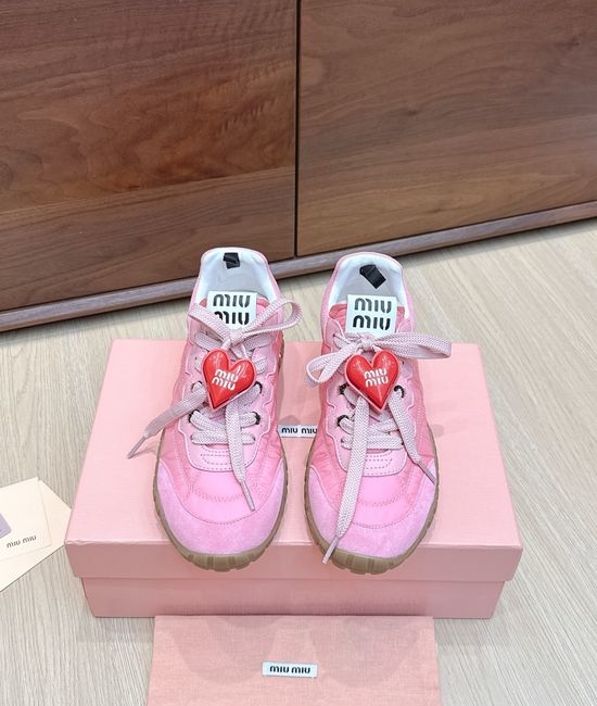 Miu Miu Suede Fabric Thick Sole Comfortable Casual Sneakers