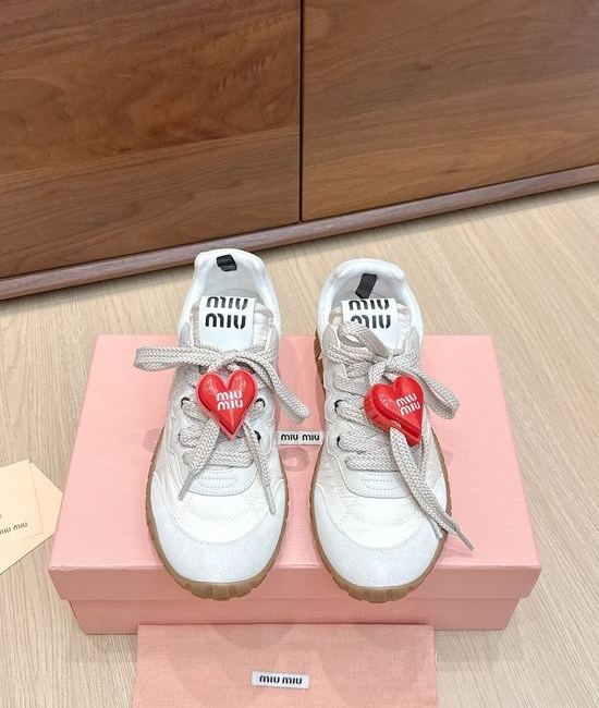Miu Miu Suede Fabric Thick Sole Comfortable Casual Sneakers
