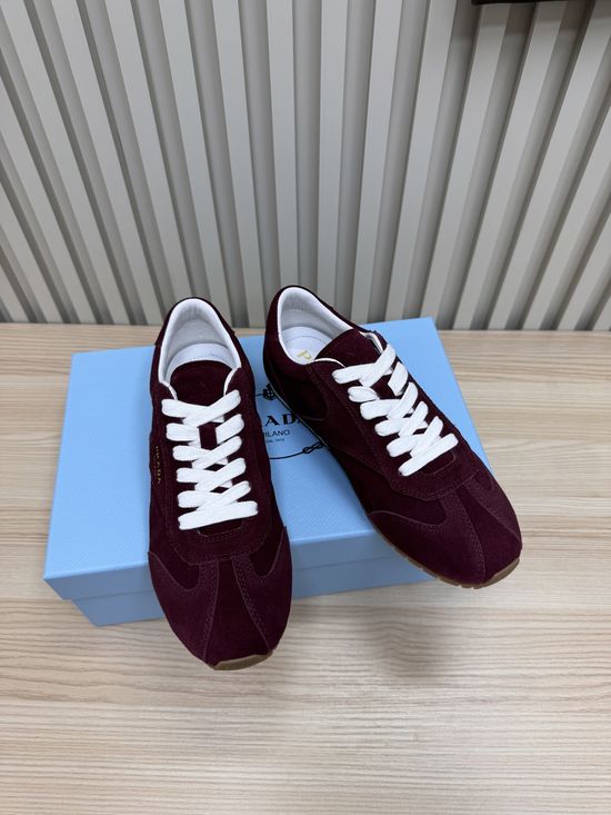 Prada Classic Suede Casual Trainers Non Slip Sole Comfortable Daily Shoes