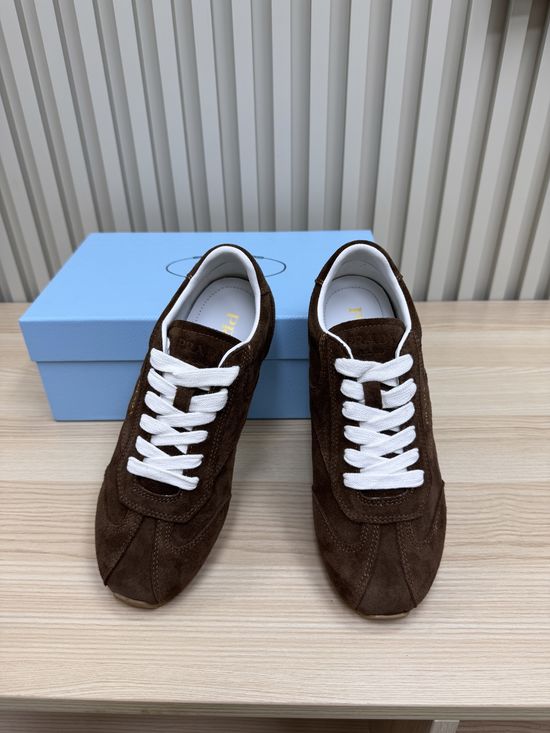 Prada Classic Suede Casual Trainers Non Slip Sole Comfortable Daily Shoes