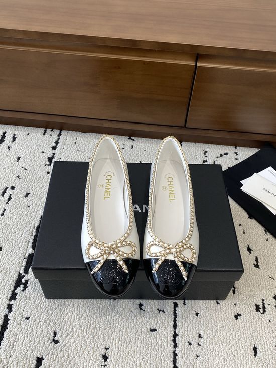 Chanel Metal Chain Decor Leather Mary Jane Comfortable Flat Shoes
