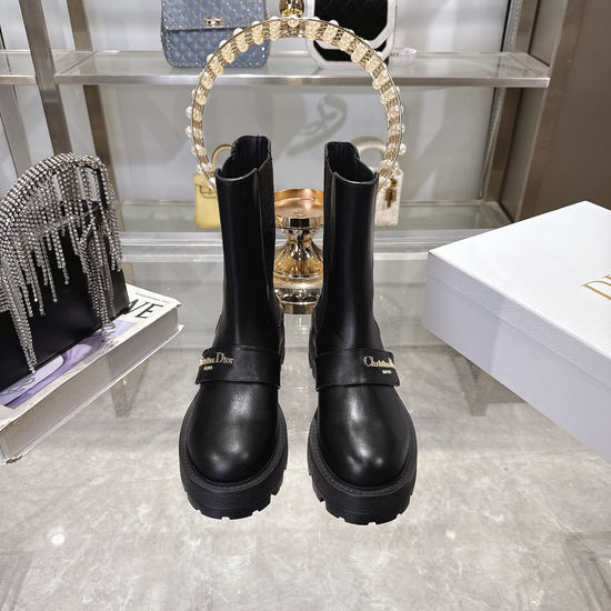 Christian Dior CD Punk Style Chelsea Boots with CD Logo Buckle