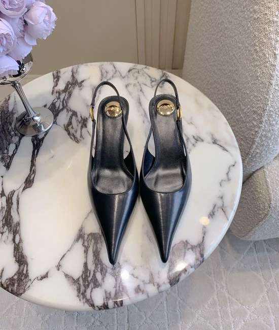 Yves Saint Laurent YSL Graceful Kitten-Heeled Pointed-Toe Pumps