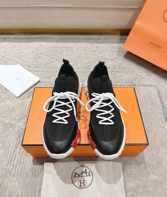 Hermes Suede Canvas Sneakers Soft Lining Lightweight Non-slip Casual Shoes
