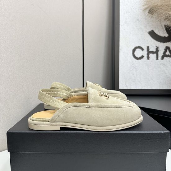 Chanel Suede Mules With Premium Leather Lining And Leather Sole