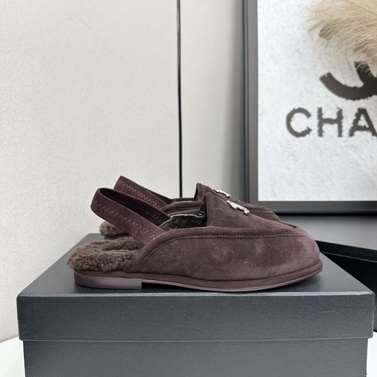 Chanel Suede Mules With Premium Leather Lining And Leather Sole
