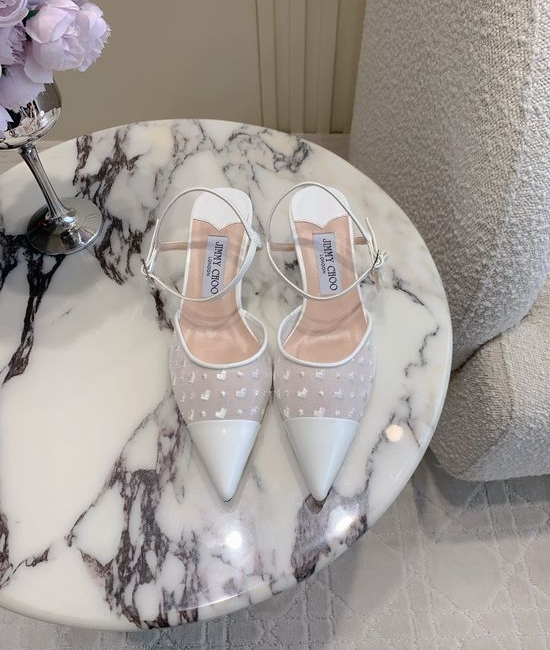 Jimmy Choo Mesh Embroidery High Heels, Gentle and Chic