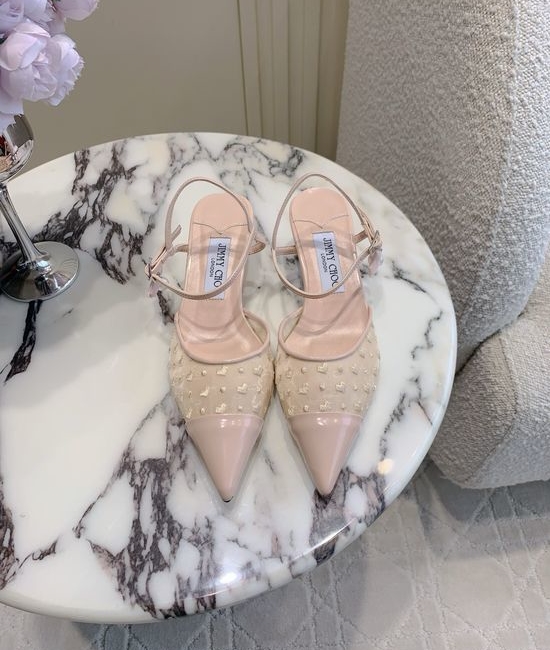 Jimmy Choo Mesh Embroidery High Heels, Gentle and Chic
