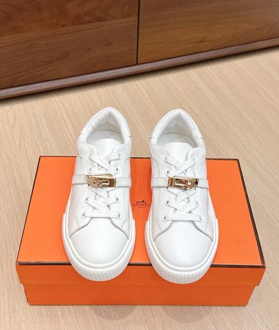 Hermes Calfskin Suede Casual Loafer Shoes Classic Embellished Design
